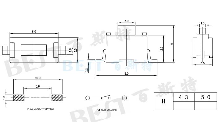 輕觸開(kāi)關(guān)TS-1101